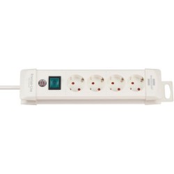 Base de tomas múltiples Premium-Line IP20 H05VV-F 3G1,5 - 1,8 m y 3 m - Blanco