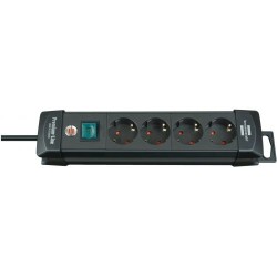 Base de tomas múltiples Premium-Line IP20 H05VV-F 3G1,5 - 1,8 m y 3 m  - Negro
