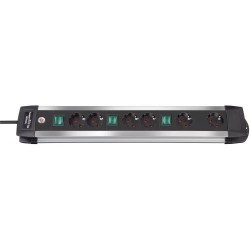 Base de tomas múltiples Premium-Alu-Line Technics IP20 H05VV-F 3G1,5 - 2 y 3 interruptores - 3 m