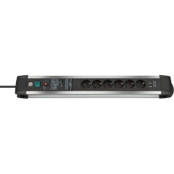 Base de tomas múltiples contra subidas de tensión con puertos USB Premium-Protect-Line IP20 H05VV-F 3G1,5 - 60.000 A - 3 m