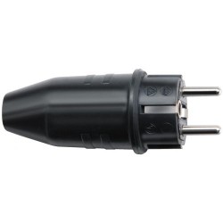 Clavija Schucko de caucho 230V/16A IP44 para exteriores