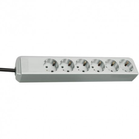 Base de tomas múltiples Eco-Line IP20 H05VV-F 3G1,5 - 1,5 m - Gris claro