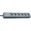 Base de tomas múltiples Eco-Line IP20 H05VV-F 3G1,5 - 1,5 m - Gris plata
