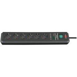 Base de tomas múltiples contra subidas de tensión Secure-Tec IP20 H05VV-F 3G1,5 - 19.500 A - 2 m
