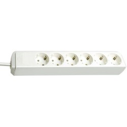 Base de tomas múltiples Eco-Line IP20 H05VV-F 3G1,5 - 1,5 m, 3 m, 5 m - Blanco