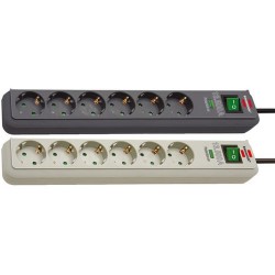 Base de tomas múltiples contra subidas de tensión Eco-Line IP20 H05VV-F 3G1,5 13.500 A - 1,5 m