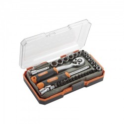 JUEGO LLAVES DE VASOS Y ACCESORIOS 1/4" 35 PZAS HR ALYCO