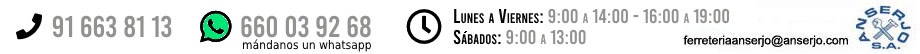 Teléfono, whatsapp y horario de Anserjo
